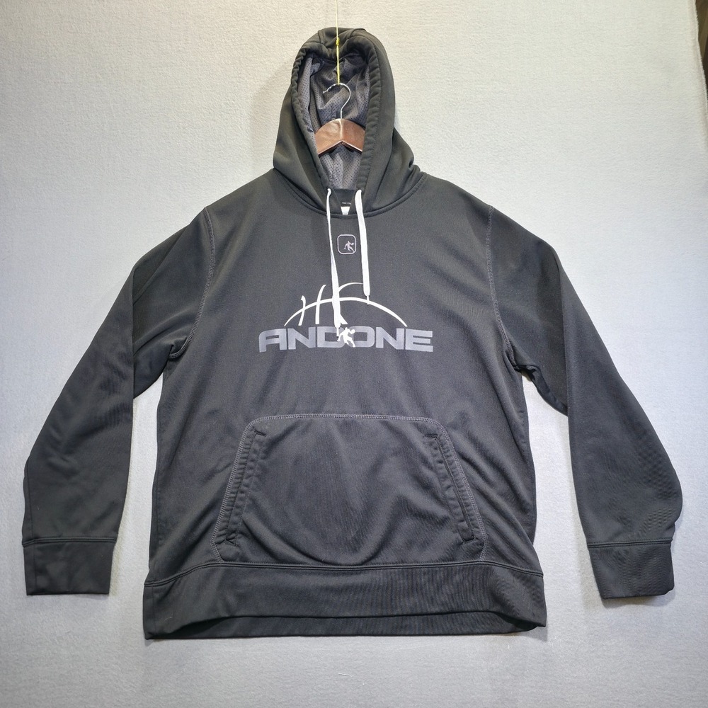 And One Men's‎ Black Hooded Pullover Sweatshirt Size Large
